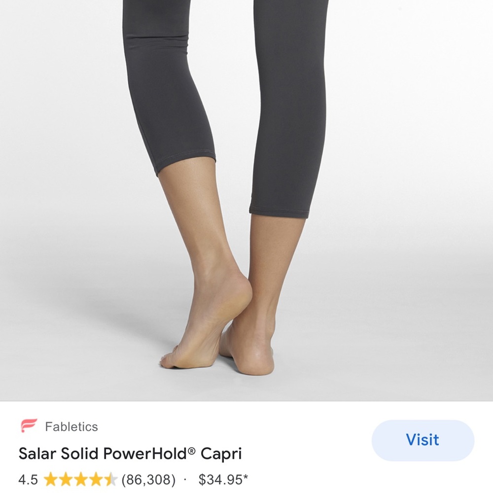 FABLETICS | Women’s Salar Cropped Athleisure Workout Squat Proof Leggings Gray M - Picture 3 of 10